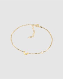 Elli Jewelry - Bracelet Filigree Crescent Moon 925 Sterling Silver Gold Plated