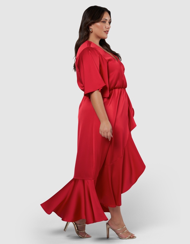 Pink Dusk by Curve Project - Smouldering Wrap Maxi Dress