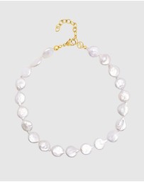 Nialaya Jewellery - Como Flat Pearl Choker