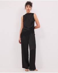 Calli - Lottie Satin Elastic Waist Pants