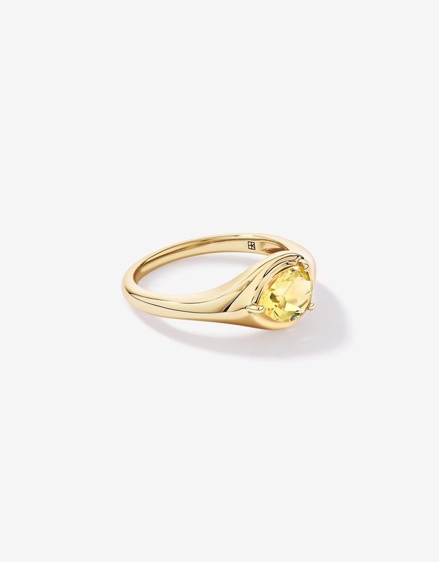 Michael Hill - Pear Cut Lemon Quartz East-to-West Set Ring in 10kt Yellow Gold
