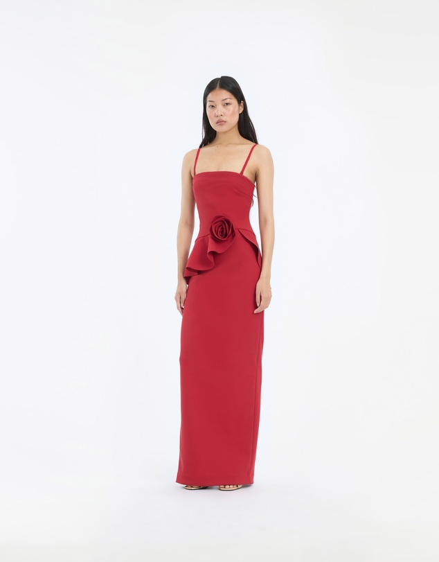 ROTATE - Long Flower Strapless Dress