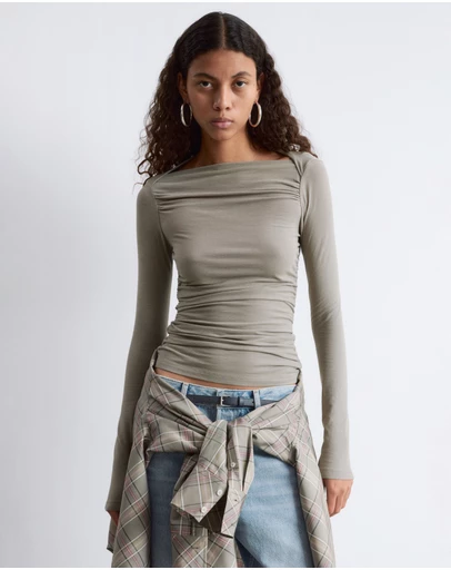 & Other Stories - Ruched Boatneck Top