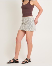 Insight - Snake Denim Skirt