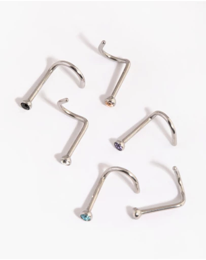 Lovisa - Surgical Steel Frosty Nose Stud 6-Pack