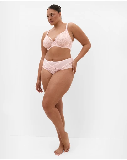 City Chic - Plus size Helena Underwire Bra - pink icing