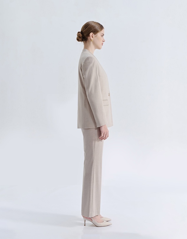 IDA+S - Liora Silk Wool Straight Leg Suit Pants