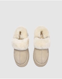 EVERAU - Australian Shepherd Ugg Musa Platform Cow Suede Upper House Shoes