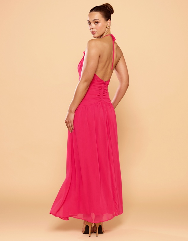 CATHERINE FERRARO - Harmony Halter Ruffle Dress