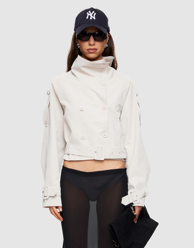 Lioness - Blanc Cropped Trench Coat