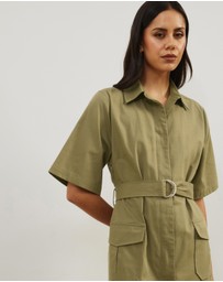 Atmos&Here - Amy Cotton Drill Midi Shirt Dress
