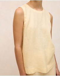 Trenery - Delave Linen Shell Tank in Butter