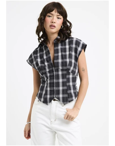 Insight - Milos Plaid Plunge Shirt