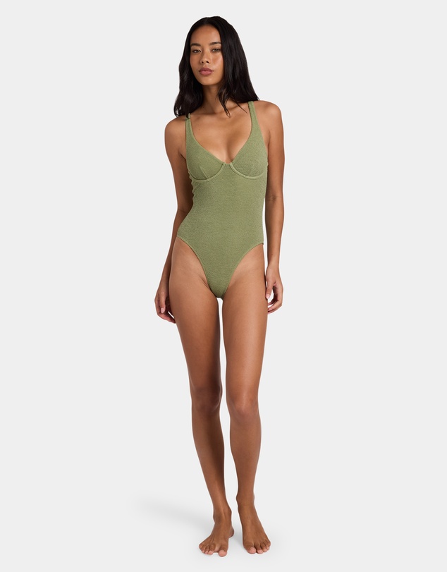 Billabong - Womens Crinkle Crush Ruby One Piece Swimsuit