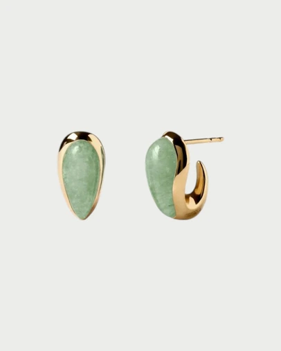 PDPAOLA - Luna Earrings Green Aventurine