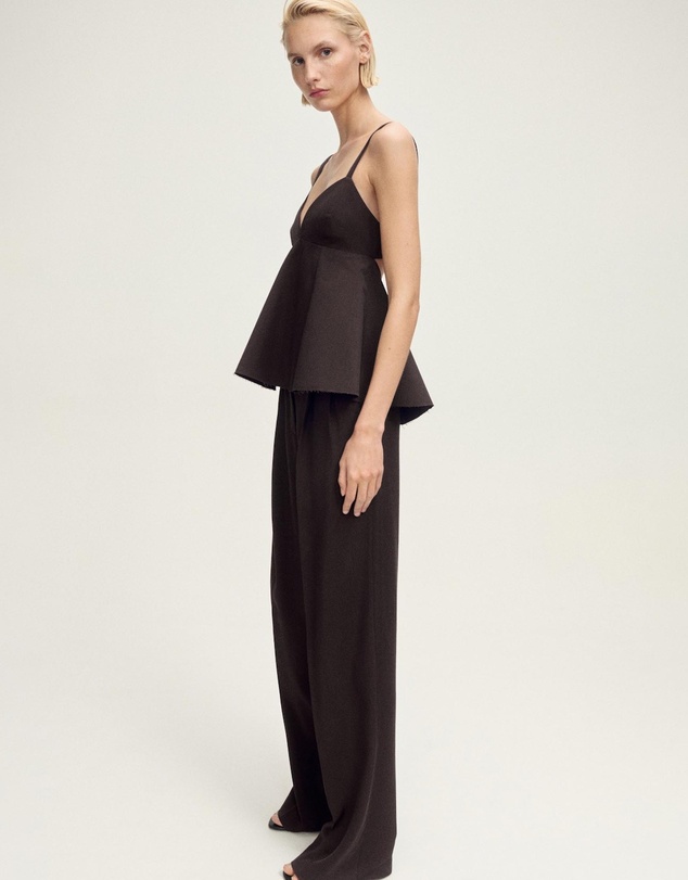 M.N.G - Blues Open Back Ruffle Top
