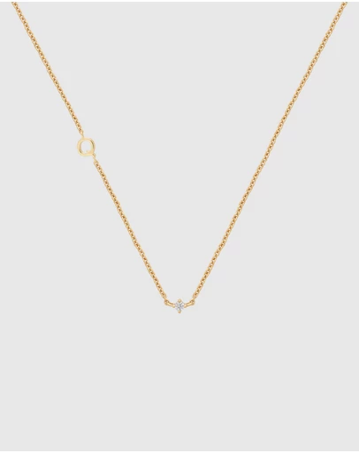YCL  - Petite Initial Necklace Q