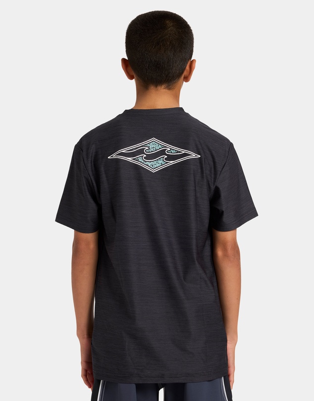 Billabong - Boys 8 to 16 Boys Diamond Shoreline Loose Fit Short Sleeve Rashguard