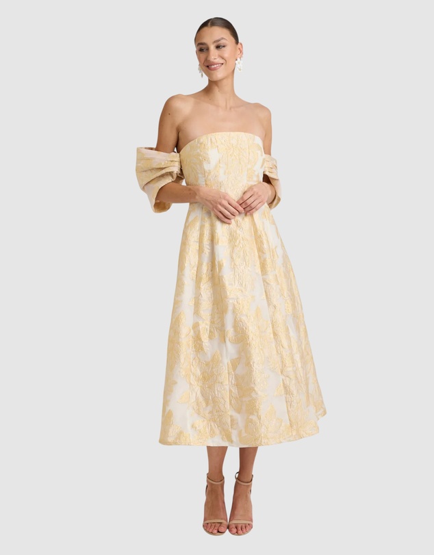 Romance by Honey and Beau - Seanna Off Shoulder Midi Dress