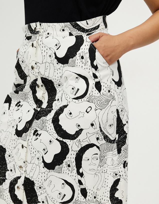 The Social Outfit - Li Phay A-Line Midi Skirt