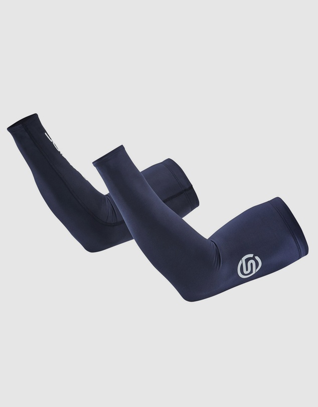 SKINS - SKINS Compression Unisex Series-1 Running/Football/Gym Arm Sleeve Navy Blue