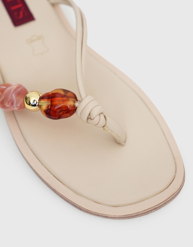 Betts - Saltwater Leather Multi Beaded Thong Sandals
