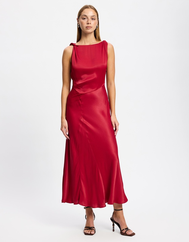 & Other Stories - Twist-Detail Satin Midi Dress
