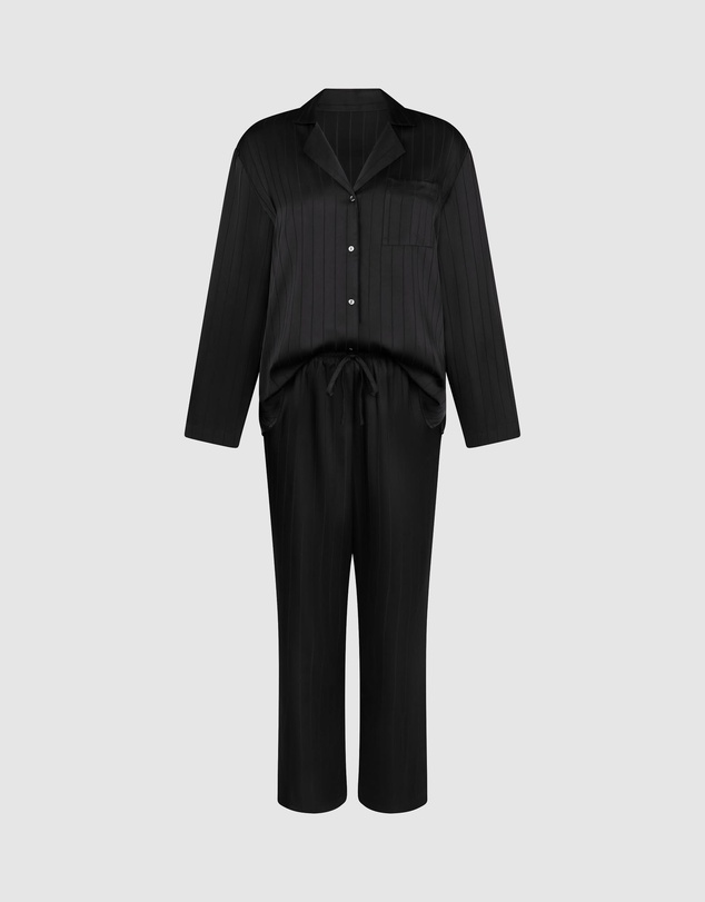 Hunkemoller - LS Satin Pinstripe PJ Set