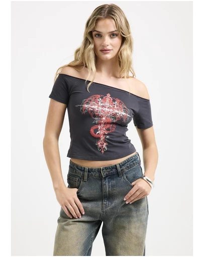 Neon Hart - Twighlight Slash Neck Top