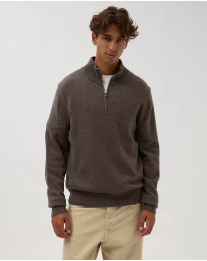 AERE - Merino Wool Quarter Zip Sweater