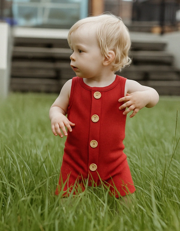 WITH LOVE FOR KIDS - BASICS Ribbed Romper - Babies
