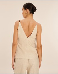 AERE - Linen Wrap Top