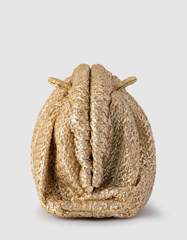 Olga Berg - Stevie Pleated Woven Clutch