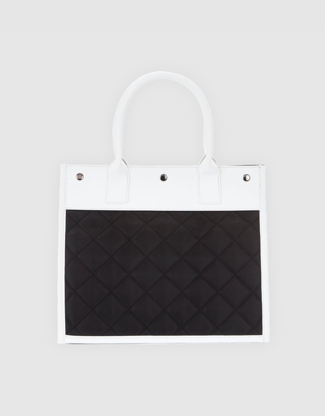 JETT BLACK - Soho Monochrome Quilted Tote Bag