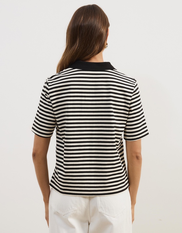 Atmos&Here - Lyra Short Sleeve Stripe Polo