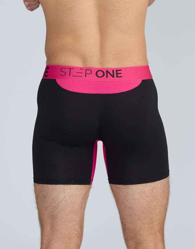 STEP ONE - Boxer Brief - Black & Pink