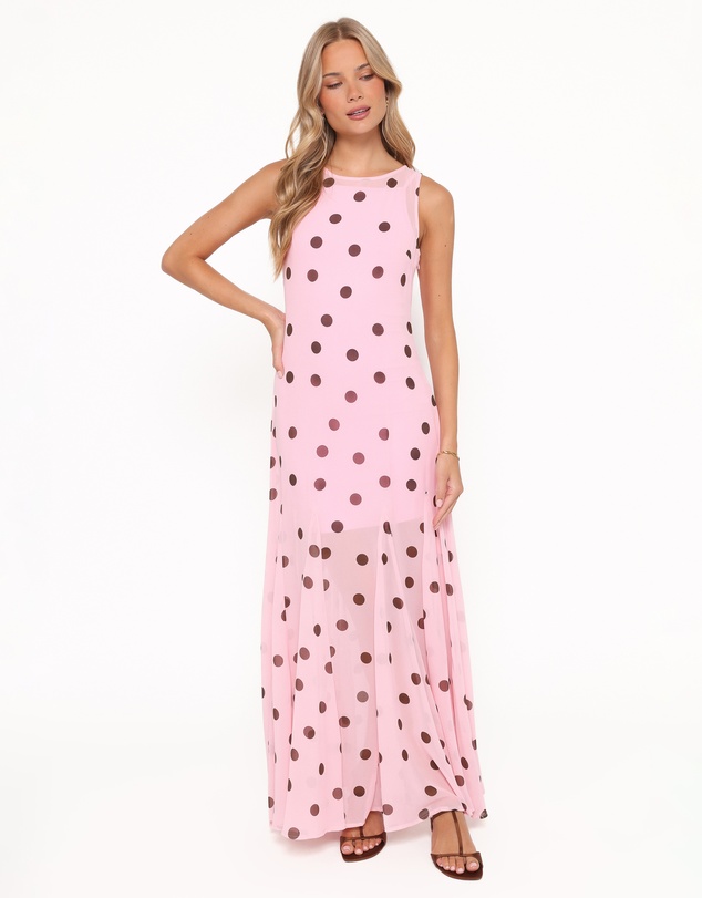 Petal & Pup - Keani Maxi Dress - Pink Polka Dot