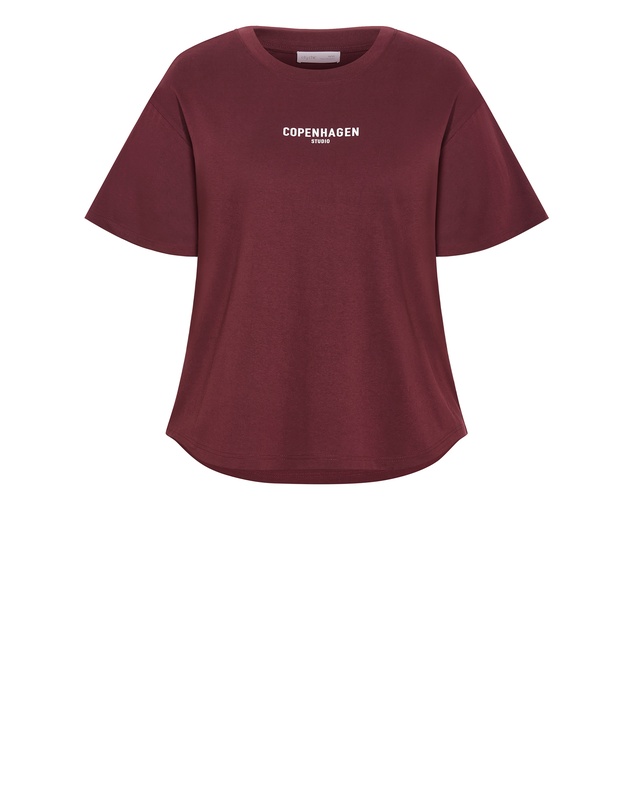 City Chic - Plus size Copenhagen Studio Cotton Tee - wildberry