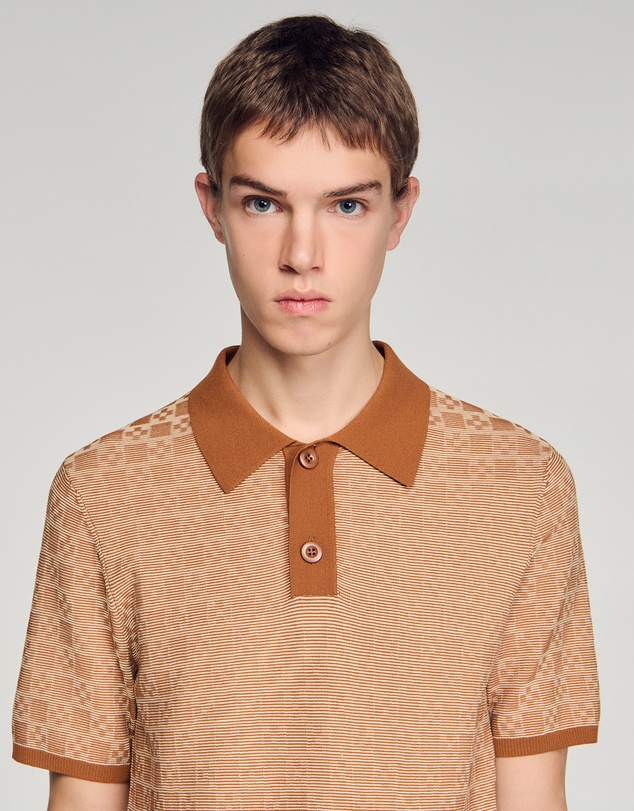 Sandro - Cross Knit Polo Sweater