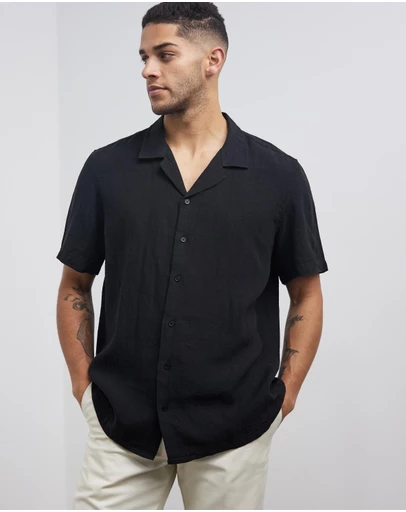 AERE - Linen Camp Collar Shirt