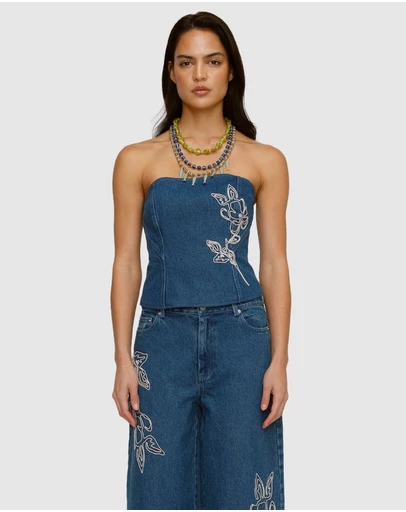 The Wolf Gang - Wynn Denim Bustier