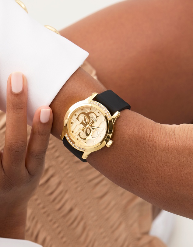 GUESS - Guess Ladies Black Gold Tone 36mm Analogue Watch