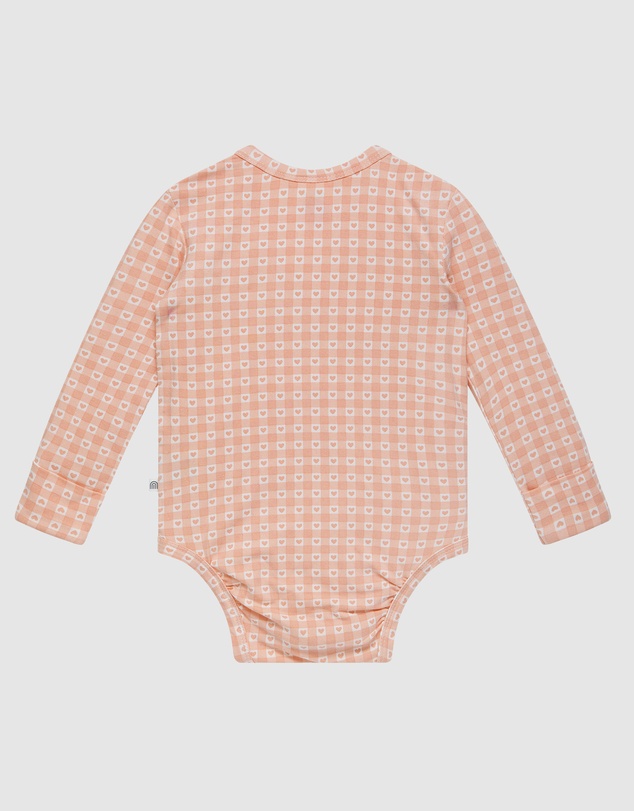 Kynd Baby - Comfy Bodysuit Long Sleeve in Heart Gingham