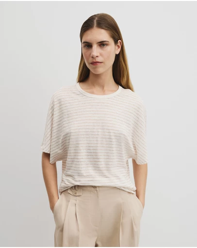 Country Road - Stripe Linen Dolman T-shirt