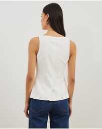 Atmos&Here - Solene Linen Blend Boat Neck Vest