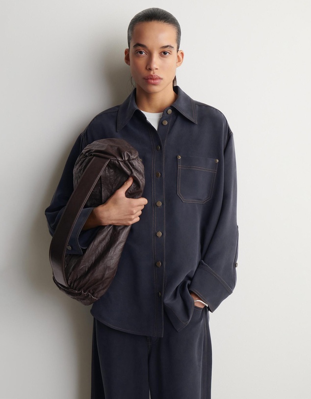 COS - Denim-Effect Silk Shirt