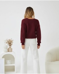 Esther & Co - Harvie Knit - Wine