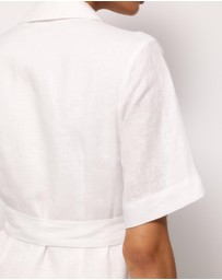 AERE - Orien Tuck Waist Linen Shirt Dress