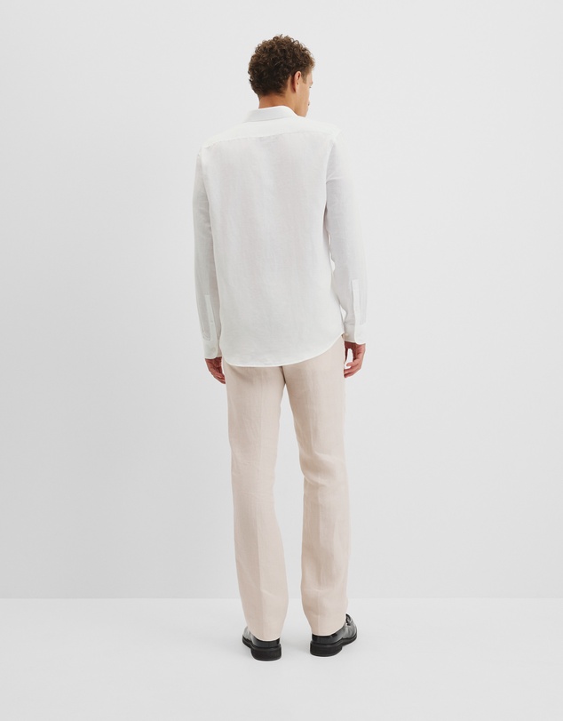 Country Road - Long Sleeve Slim Linen Cotton Shirt