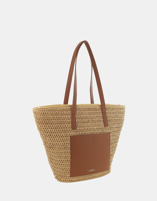 Milleni - Milleni Natural Raffia Straw Tote Bag